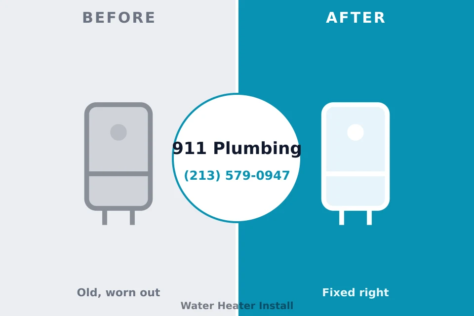 Before and after: plumbing repair Penndel, PA